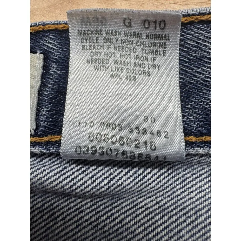 Levis 505 Regular Fit Straight Leg Vintage Denim Distressed Jeans Mens 36x32 Y2K